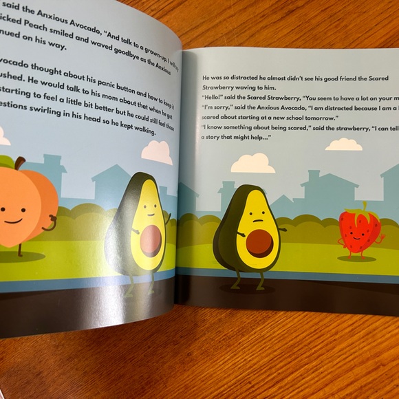 Softcover kids book - The Anxious Avocado - anxiety techniques for kids - Picture 2 of 3